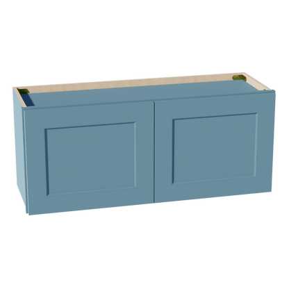 TG - W3615: Soft Green Shaker 36"W x 15"H 2 Doors Standard Wall Bridge Cabinet - NextCabinets