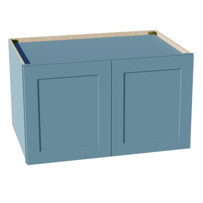 TG - W362124: Soft Green Shaker 36"W x 21"H x 24"D 2 Doors & 1 Shelf Standard Bridge Wall Cabinet - NextCabinets