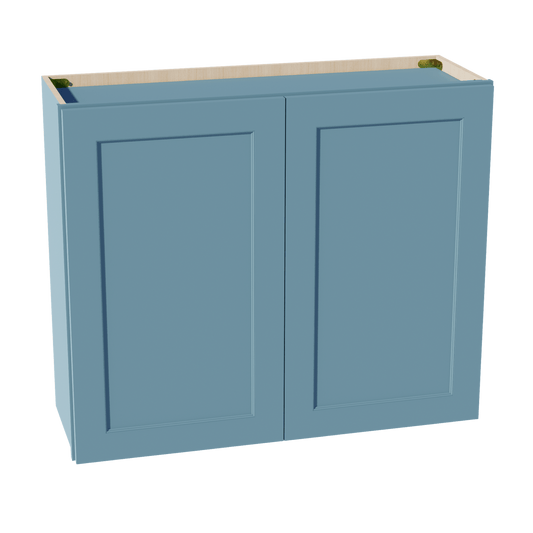 TG - W3630: Soft Green Shaker 36"W x 30"H 2 Doors & 2 Shelves Standard Wall Cabinet - NextCabinets