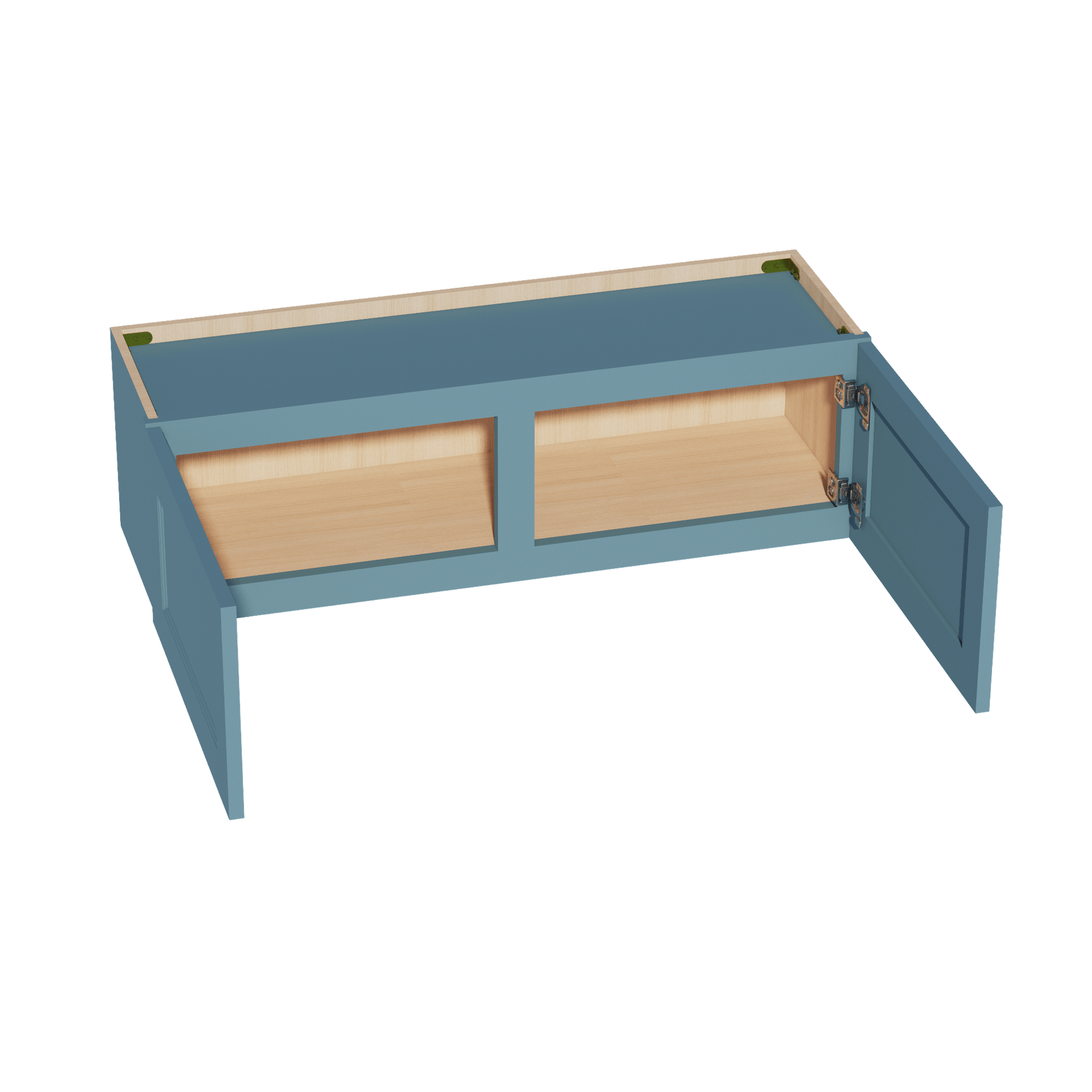 TG - W3912: Soft Green Shaker 39"W x 12"H 2 Doors Standard Wall Bridge Cabinet - NextCabinets