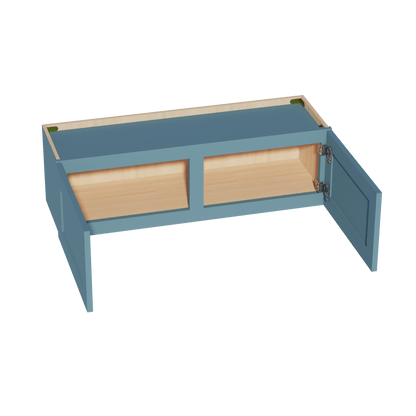 TG - W3912: Soft Green Shaker 39"W x 12"H 2 Doors Standard Wall Bridge Cabinet - NextCabinets