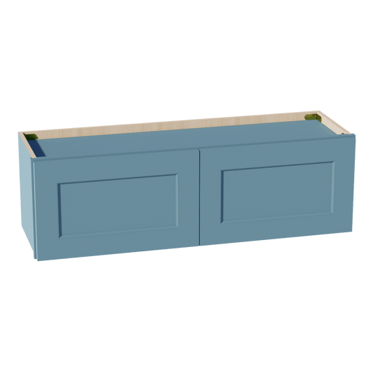 TG - W3912: Soft Green Shaker 39"W x 12"H 2 Doors Standard Wall Bridge Cabinet - NextCabinets