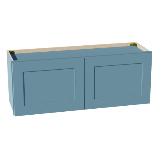 TG - W3915: Soft Green Shaker 39"W x 15"H 2 Doors Standard Wall Bridge Cabinet - NextCabinets