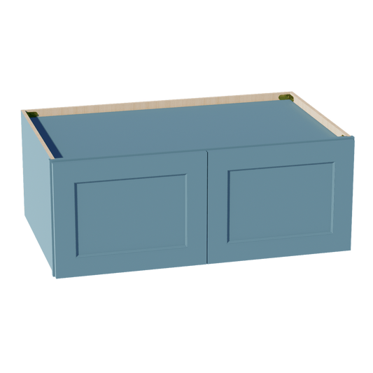 TG - W391524: Soft Green Shaker 39"W x 15"H x 24"D 2 Doors Standard Bridge Wall Cabinet - NextCabinets
