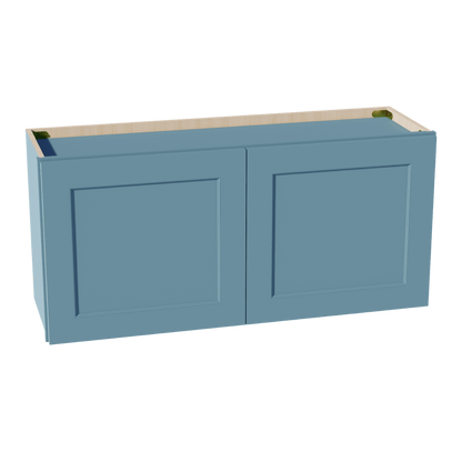 TG - W3918: Soft Green Shaker 39"W x 18"H 2 Doors Standard Wall Bridge Cabinet - NextCabinets