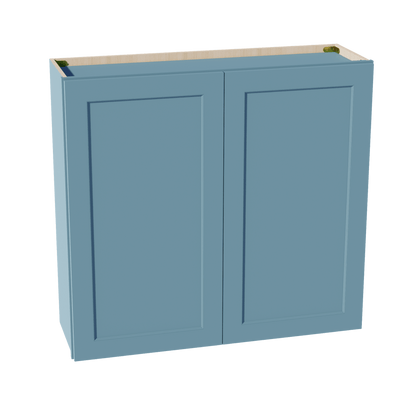 TG - W3936: Soft Green Shaker 39"W x 36"H 2 Doors & 2 Shelves Standard Wall Cabinet - NextCabinets