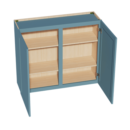 TG - W4236: Soft Green Shaker 42"W x 36"H 2 Doors & 2 Shelves Standard Wall Cabinet - NextCabinets