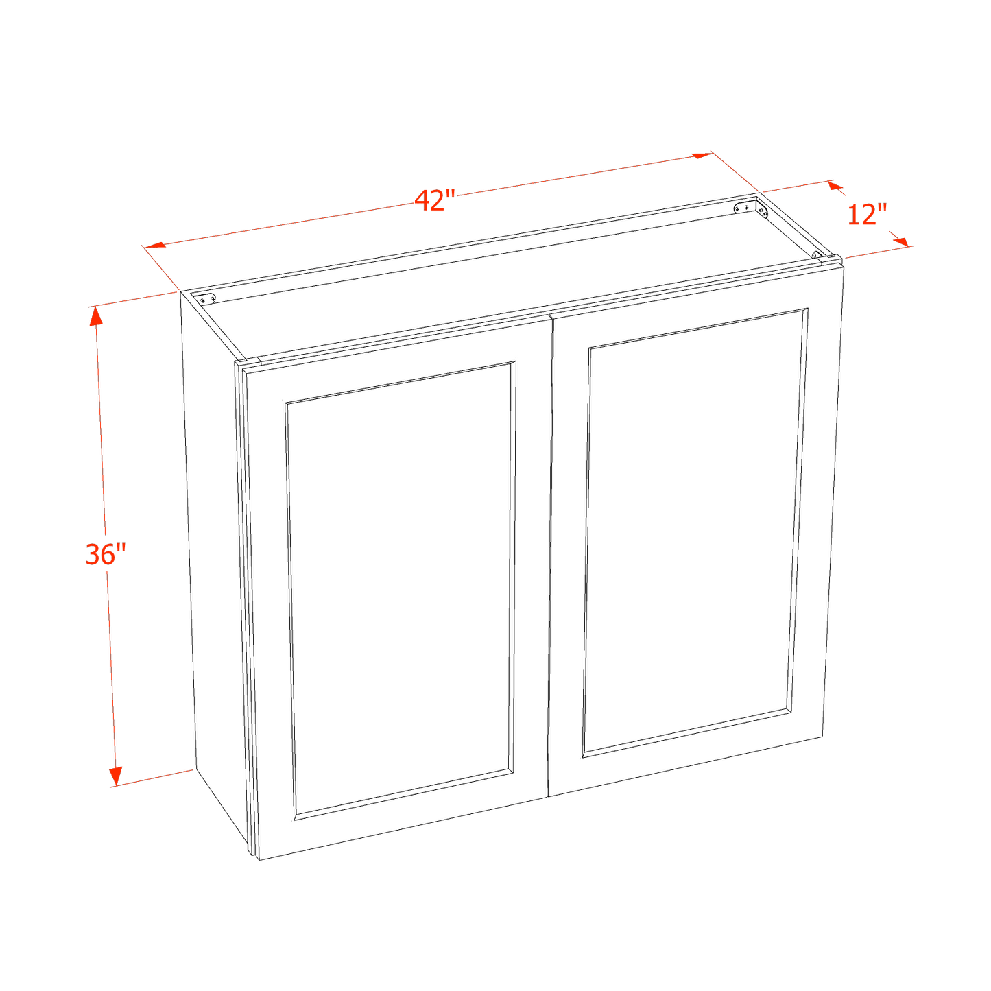 TG - W4236: Soft Green Shaker 42"W x 36"H 2 Doors & 2 Shelves Standard Wall Cabinet - NextCabinets