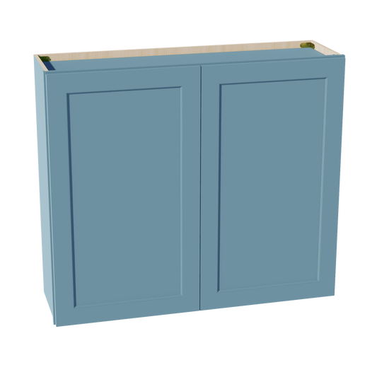 TG - W4236: Soft Green Shaker 42"W x 36"H 2 Doors & 2 Shelves Standard Wall Cabinet - NextCabinets