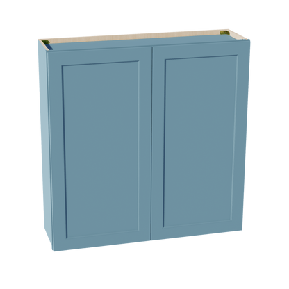 TG - W4242: Soft Green Shaker 42"W x 42"H 2 Doors & 3 Shelves Standard Wall Cabinet - NextCabinets