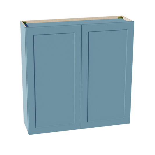TG - W4242: Soft Green Shaker 42"W x 42"H 2 Doors & 3 Shelves Standard Wall Cabinet - NextCabinets