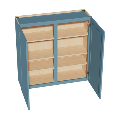 TG - W4242: Soft Green Shaker 42"W x 42"H 2 Doors & 3 Shelves Standard Wall Cabinet - NextCabinets