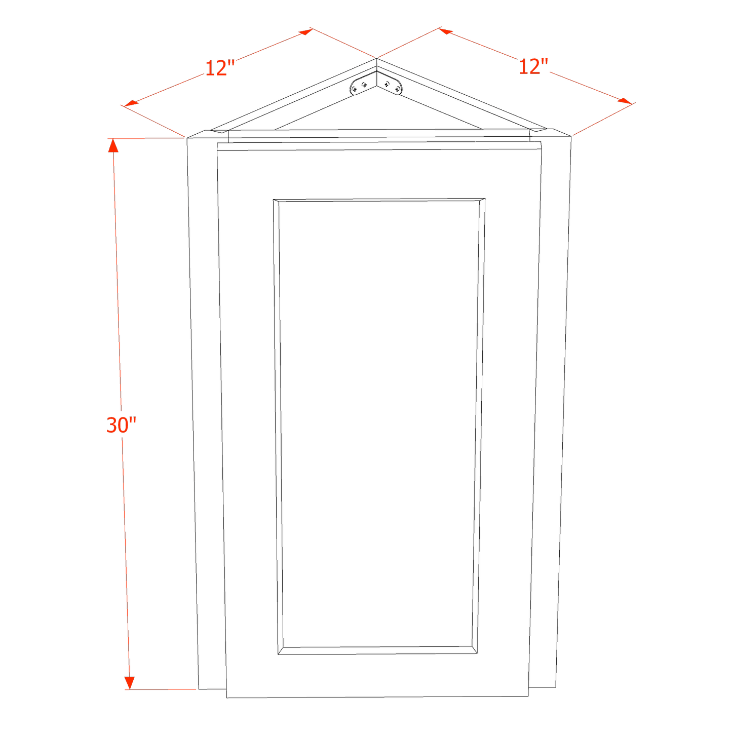 TG - WAE1230: Soft Green Shaker 12"W x 30"H x 12"D 1 Door & 2 Shelves Wall Angle End Cabinet - NextCabinets