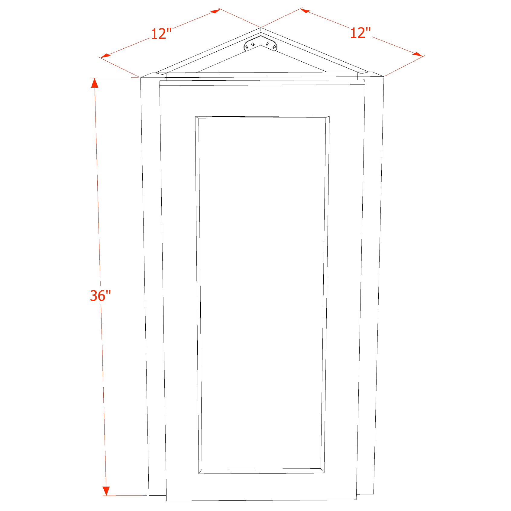 TG - WAE1236: Soft Green Shaker 12"W x 36"H x 12"D 1 Door & 2 Shelves Wall Angle End Cabinet - NextCabinets