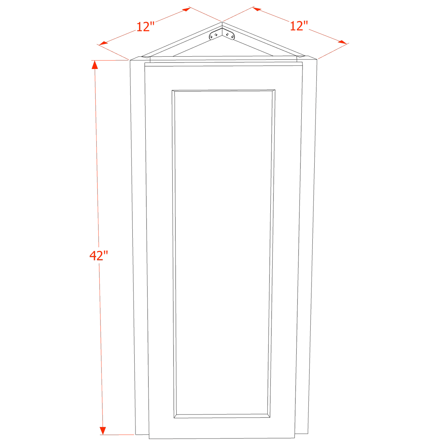 TG - WAE1242: Soft Green Shaker 12"W x 42"H x 12"D 1 Door & 3 Shelves Wall Angle End Cabinet - NextCabinets