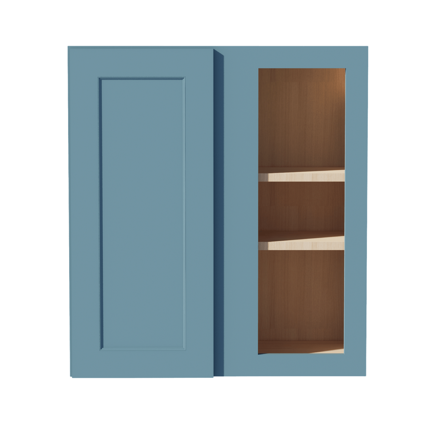 TG - WBC2730: Soft Green Shaker 27"W x 30"H 1 Door & 2 Shelves Wall Blind Corner Cabinets - NextCabinets