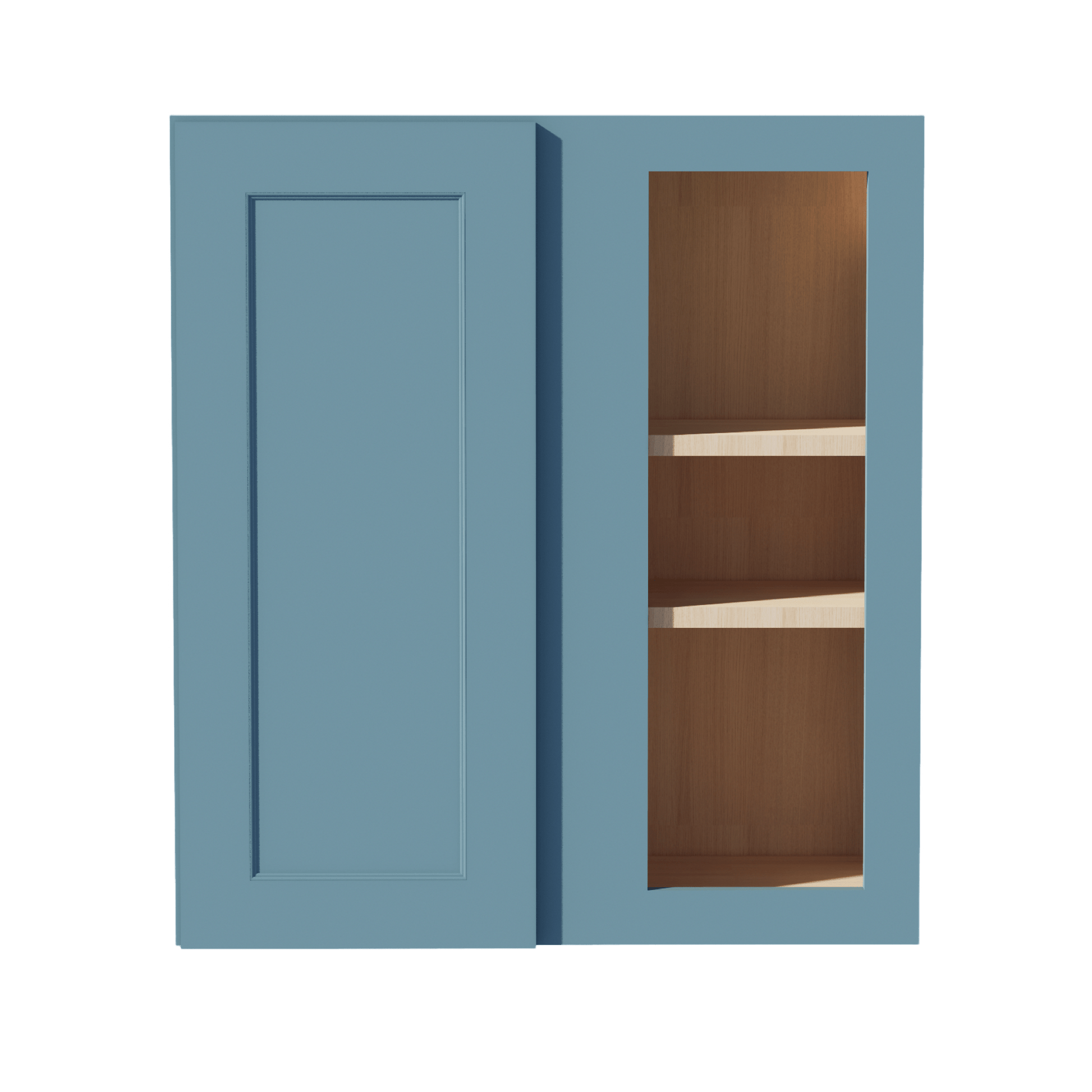 TG - WBC2730: Soft Green Shaker 27"W x 30"H 1 Door & 2 Shelves Wall Blind Corner Cabinets - NextCabinets