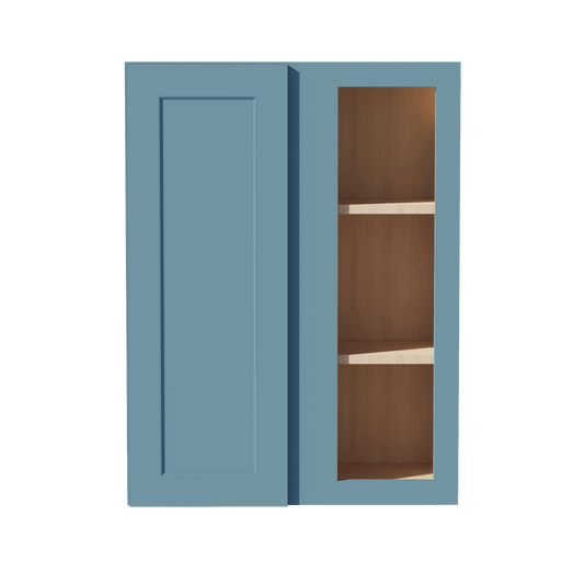 TG - WBC2736: Soft Green Shaker 27"W x 36"H 1 Door & 2 Shelves Wall Blind Corner Cabinets - NextCabinets