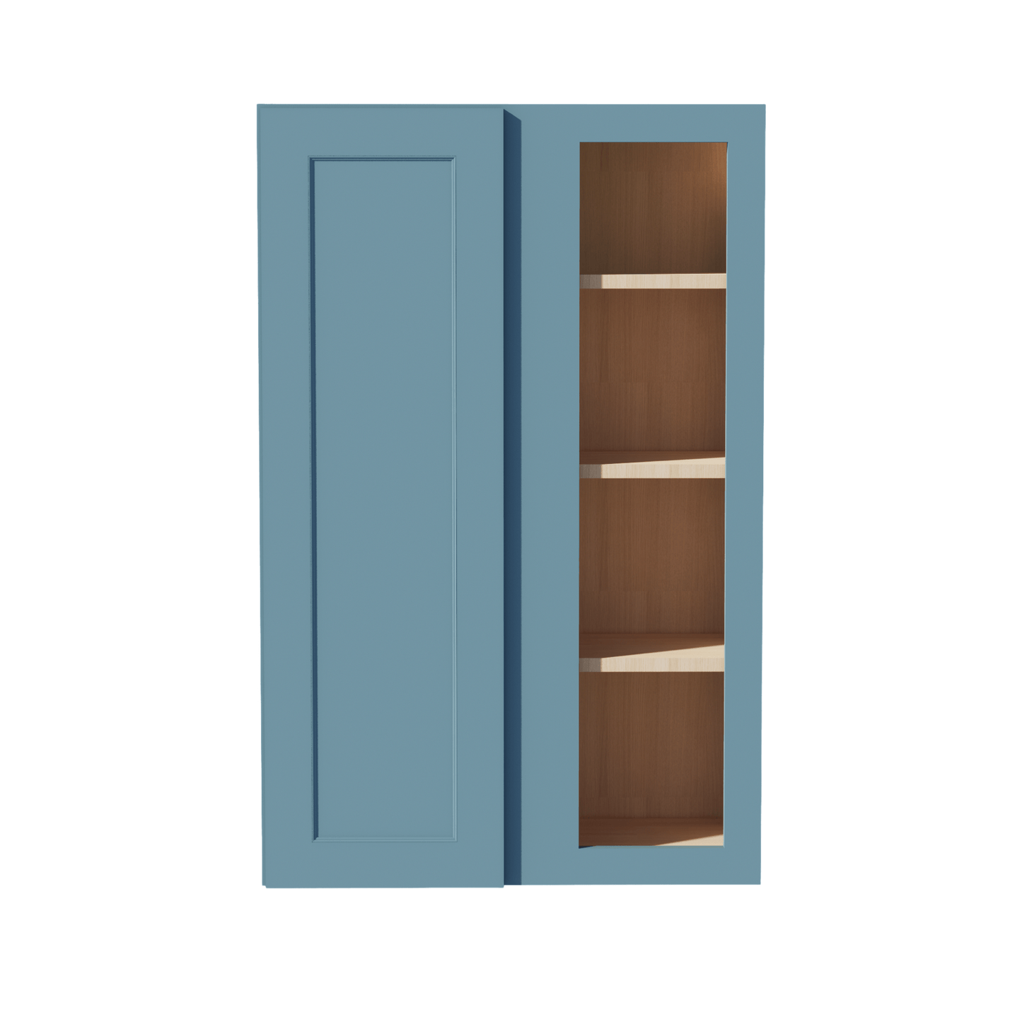 TG - WBC2742: Soft Green Shaker 27"W x 42"H 1 Door & 2 Shelves Wall Blind Corner Cabinets - NextCabinets