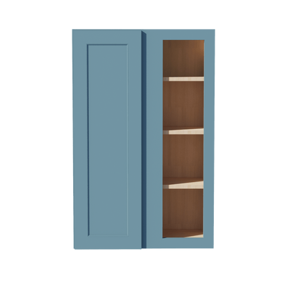 TG - WBC2742: Soft Green Shaker 27"W x 42"H 1 Door & 2 Shelves Wall Blind Corner Cabinets - NextCabinets