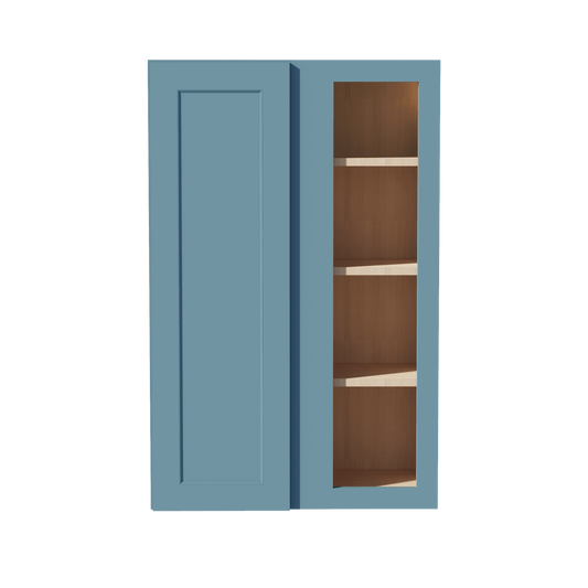 TG - WBC2742: Soft Green Shaker 27"W x 42"H 1 Door & 2 Shelves Wall Blind Corner Cabinets - NextCabinets