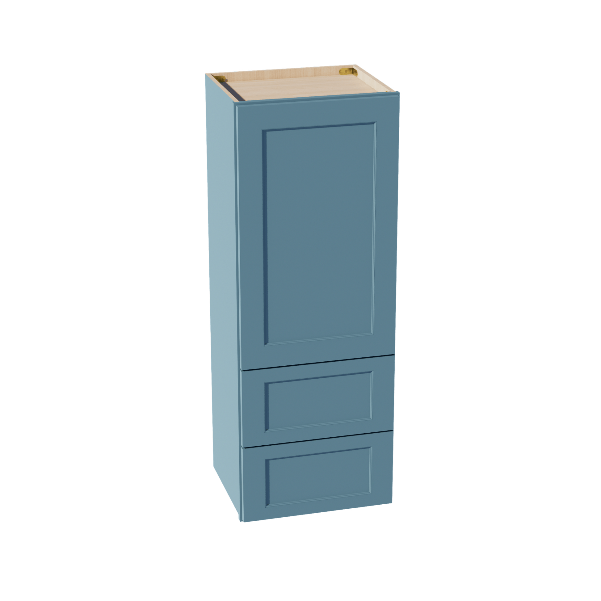 TG - WD1848: Soft Green Shaker 18"W x 48"H 1 Door & 2 Drawers Special Wall Cabinet - NextCabinets