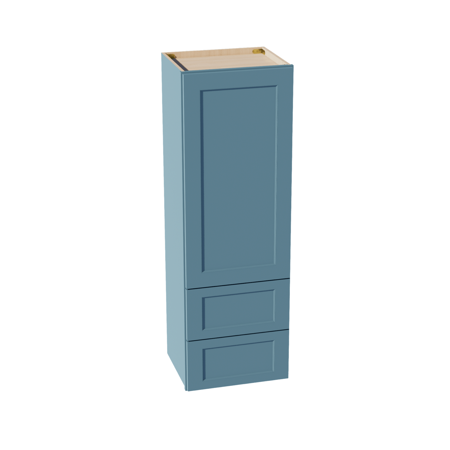 TG - WD1854: Soft Green Shaker 18"W x 54"H 1 Door & 2 Drawers Special Wall Cabinet - NextCabinets