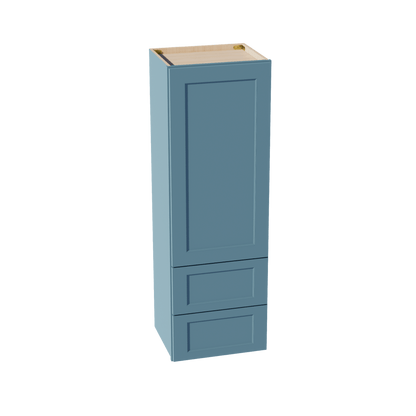 TG - WD1854: Soft Green Shaker 18"W x 54"H 1 Door & 2 Drawers Special Wall Cabinet - NextCabinets