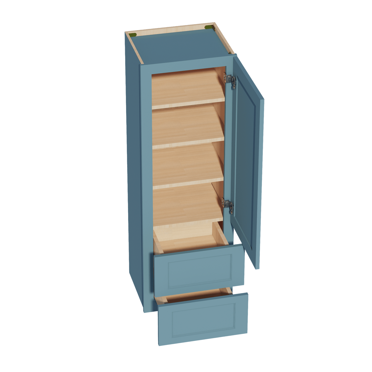 TG - WD1854: Soft Green Shaker 18"W x 54"H 1 Door & 2 Drawers Special Wall Cabinet - NextCabinets