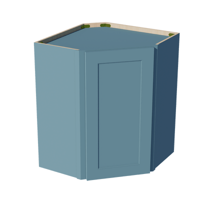 TG - WDC2430: Soft Green Shaker 24"W x 30"H 1 Door & 2 Shelves Diagonal Wall Corner Cabinet - NextCabinets