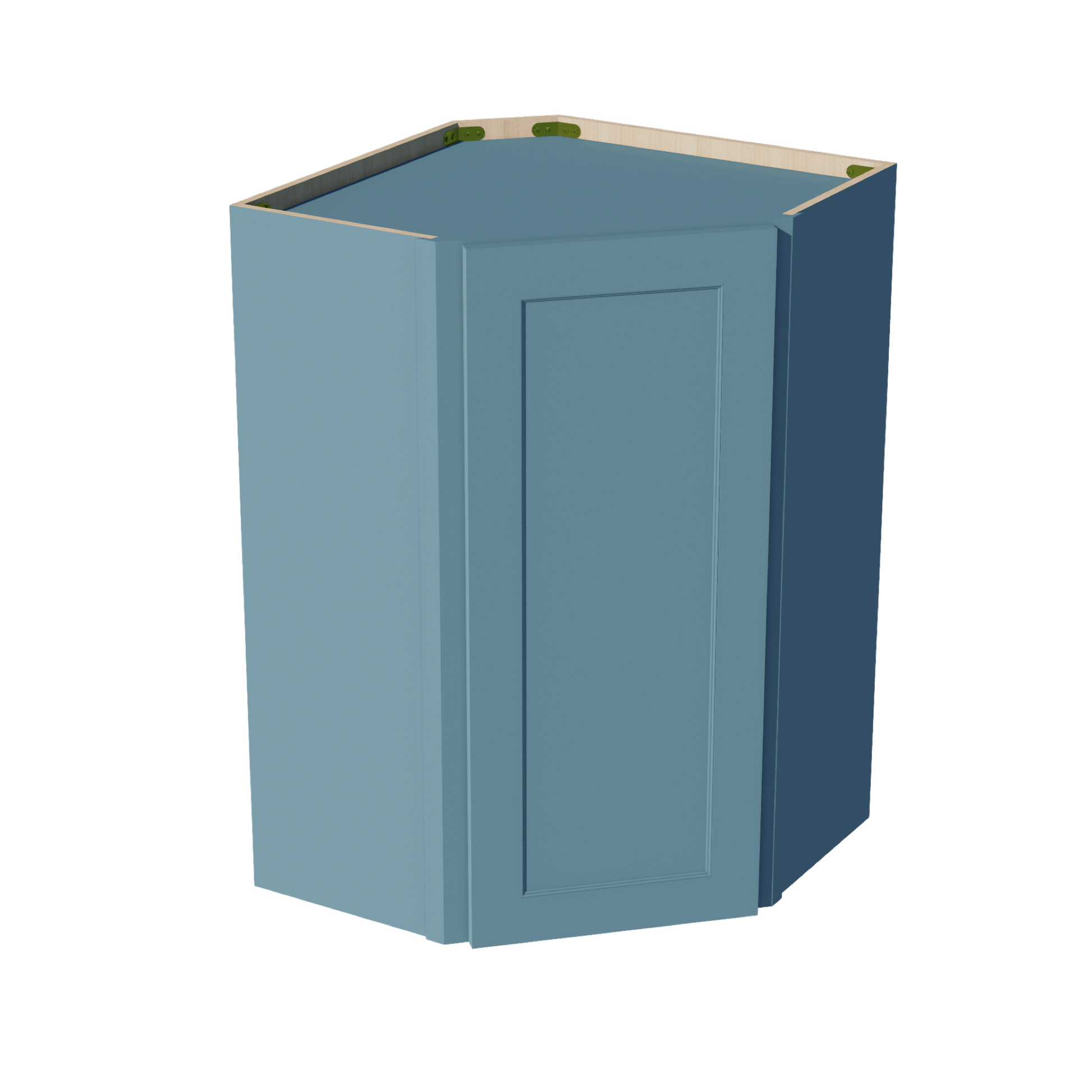 TG - WDC2436: Soft Green Shaker 24"W x 36"H 1 Door & 2 Shelves Diagonal Wall Corner Cabinet - NextCabinets