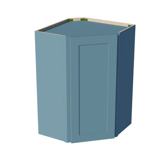 TG - WDC2436: Soft Green Shaker 24"W x 36"H 1 Door & 2 Shelves Diagonal Wall Corner Cabinet - NextCabinets