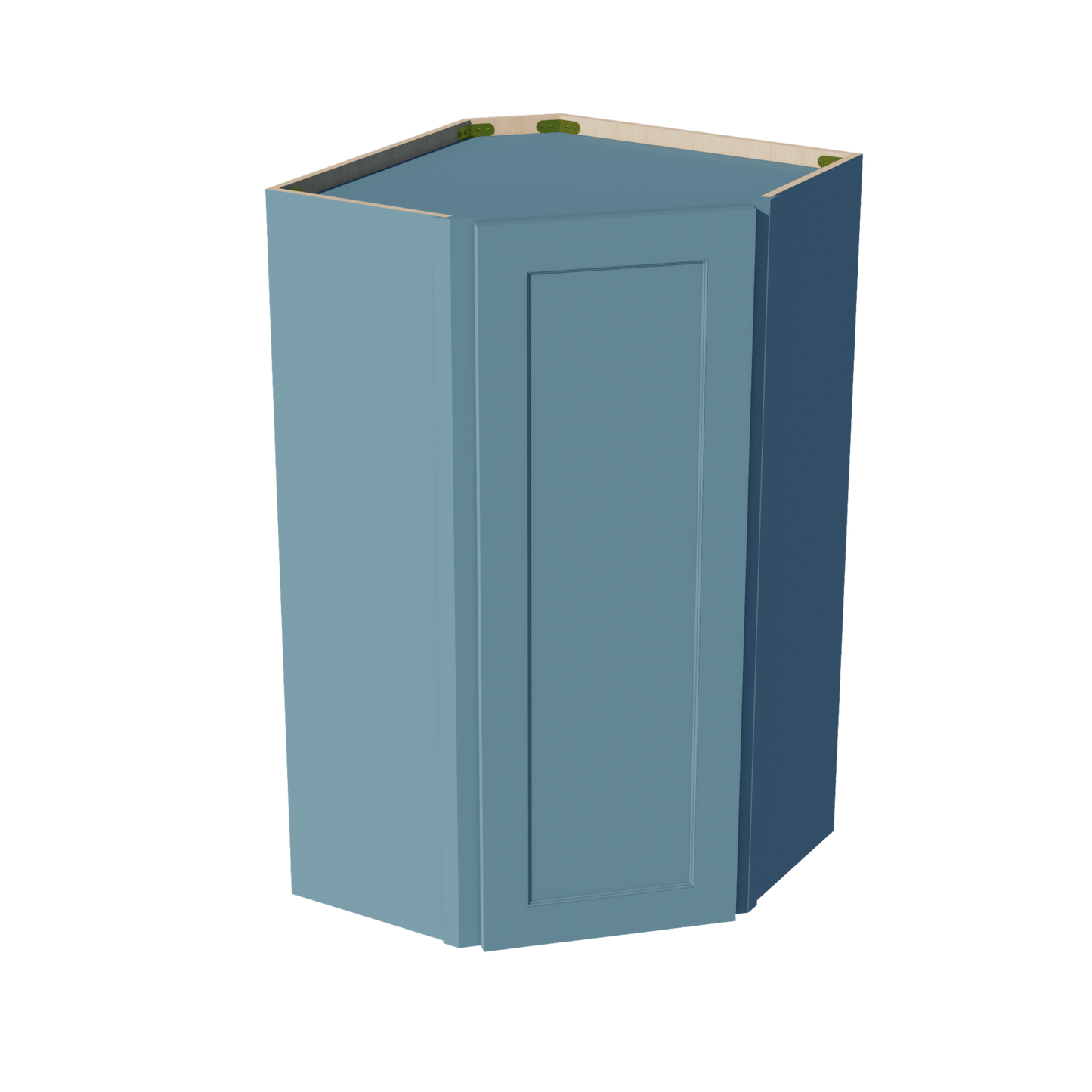 TG - WDC2442: Soft Green Shaker 24"W x 42"H 1 Door & 2 Shelves Diagonal Wall Corner Cabinet - NextCabinets