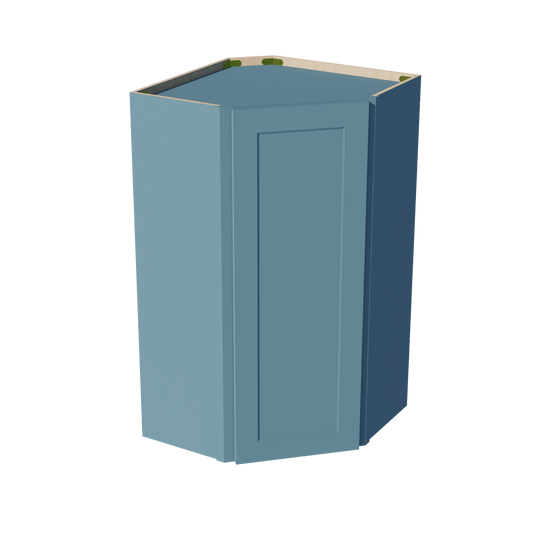 TG - WDC2442: Soft Green Shaker 24"W x 42"H 1 Door & 2 Shelves Diagonal Wall Corner Cabinet - NextCabinets