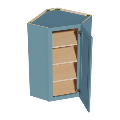 TG - WDC2442: Soft Green Shaker 24"W x 42"H 1 Door & 2 Shelves Diagonal Wall Corner Cabinet - NextCabinets