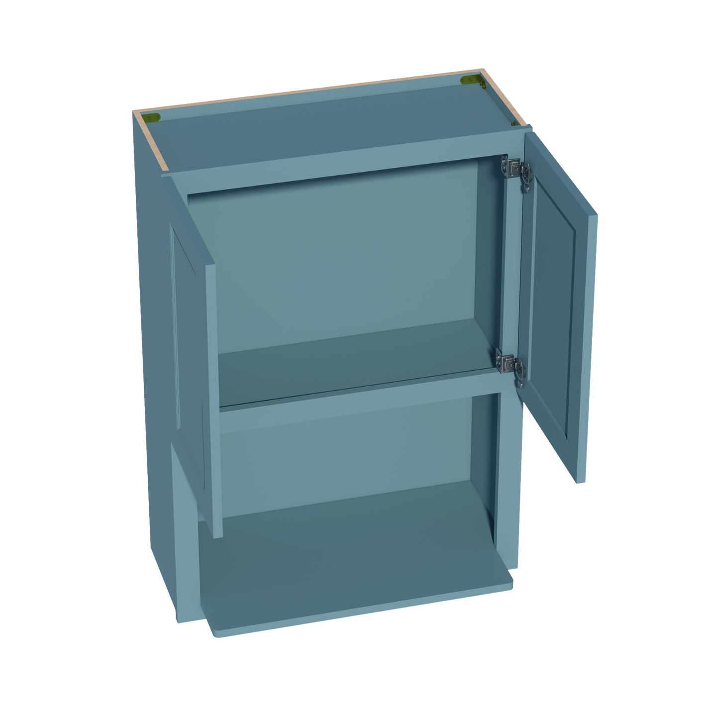 TG - WM3042: Soft Green Shaker 30"W x 42"H 2 Door & 1 Shelf Wall Built - in Microwave Cabinets - NextCabinets