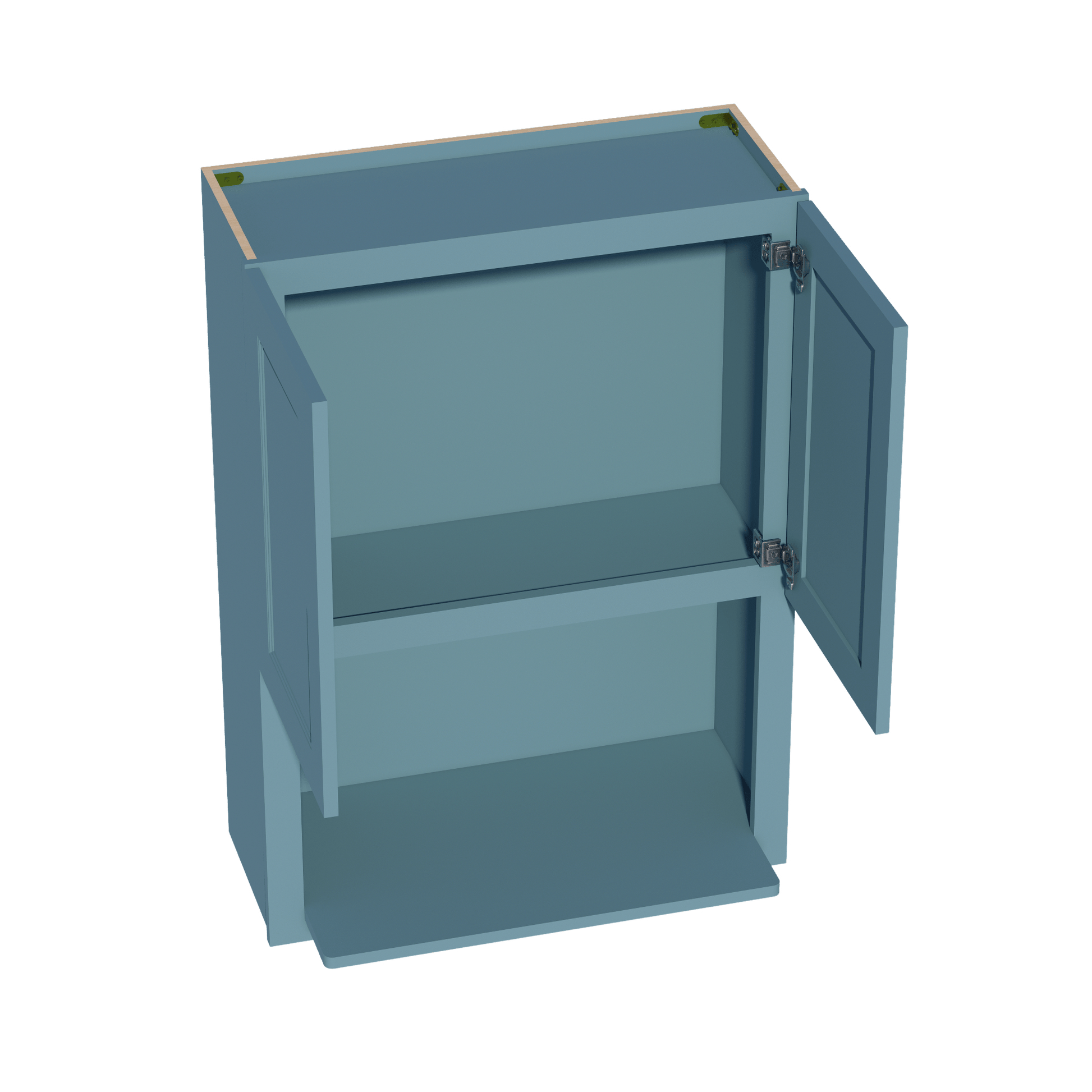 TG - WM3042: Soft Green Shaker 30"W x 42"H 2 Door & 1 Shelf Wall Built - in Microwave Cabinets - NextCabinets