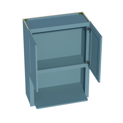 TG - WM3042: Soft Green Shaker 30"W x 42"H 2 Door & 1 Shelf Wall Built - in Microwave Cabinets - NextCabinets