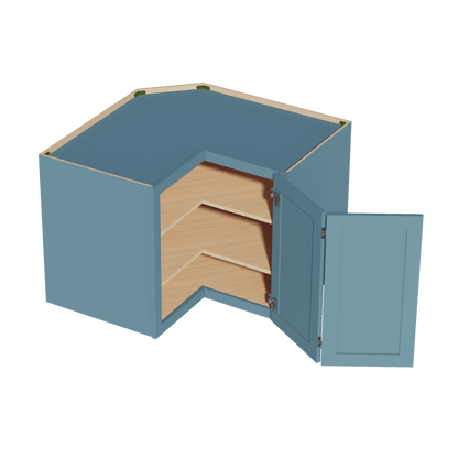 TG - WPC2430: Soft Green Shaker 24"W x 30"H 1 Door & 2 Shelves Pie Cut Wall Corner Cabinet - NextCabinets