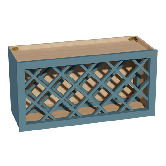 TG - WR3015: Soft Green Shaker 30"W x 15"H x 12"D Wall Wine Rack Incl. Shelf - NextCabinets