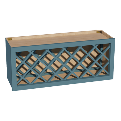 TG - WR3615: Soft Green Shaker 36"W x 15"H x 12"D Wall Wine Rack Incl. Shelf - NextCabinets