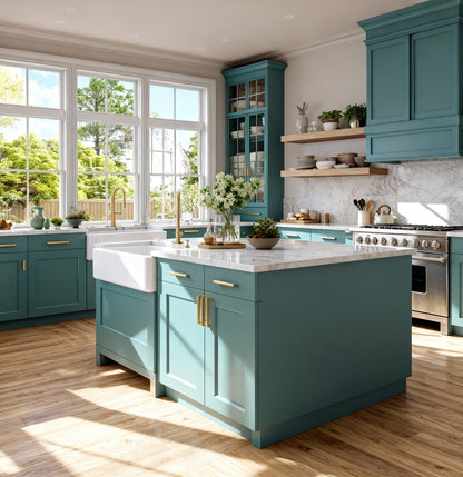Teal Green Shaker Door Sample