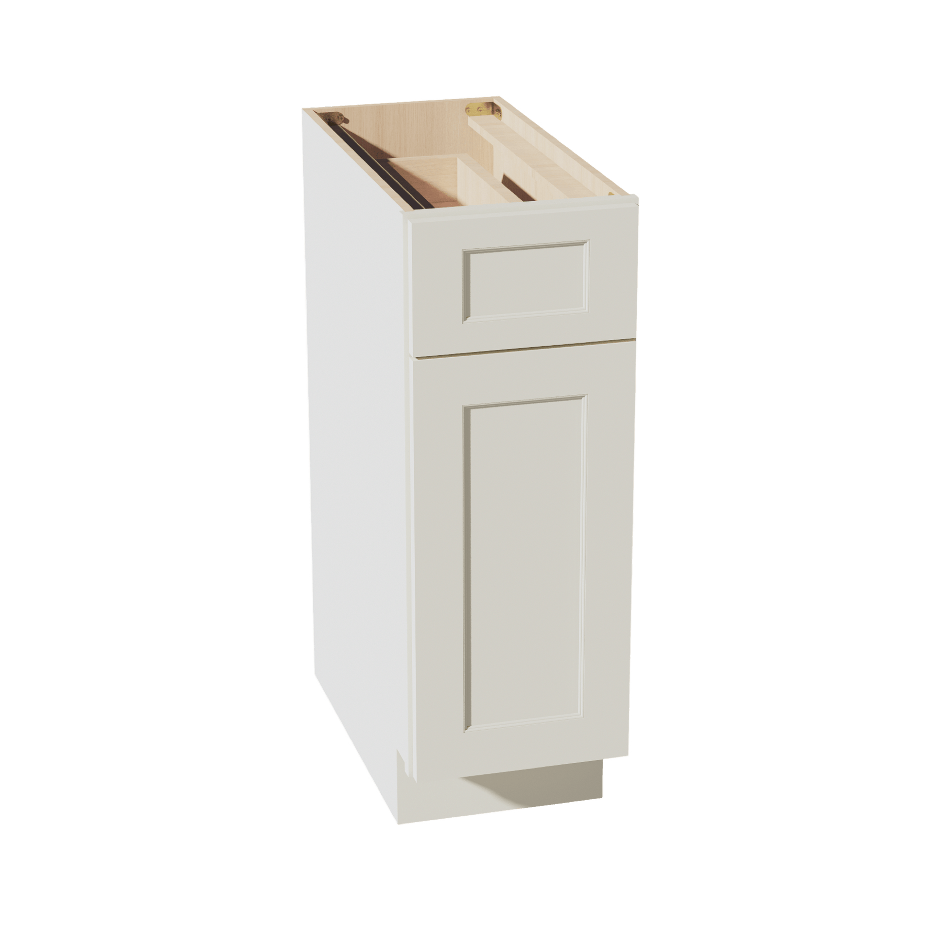 TW - B12: Creamy White Shaker 12" 1 Drawer 1 Door Standard Base Cabinet - NextCabinets