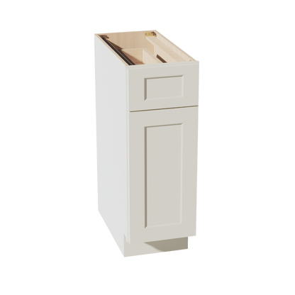 TW - B12: Creamy White Shaker 12" 1 Drawer 1 Door Standard Base Cabinet - NextCabinets