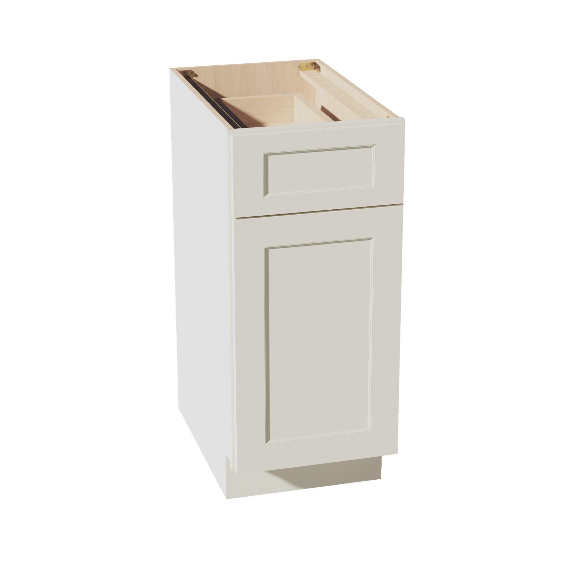 TW - B15: Creamy White Shaker 15" 1 Drawer 1 Door Standard Base Cabinet - NextCabinets