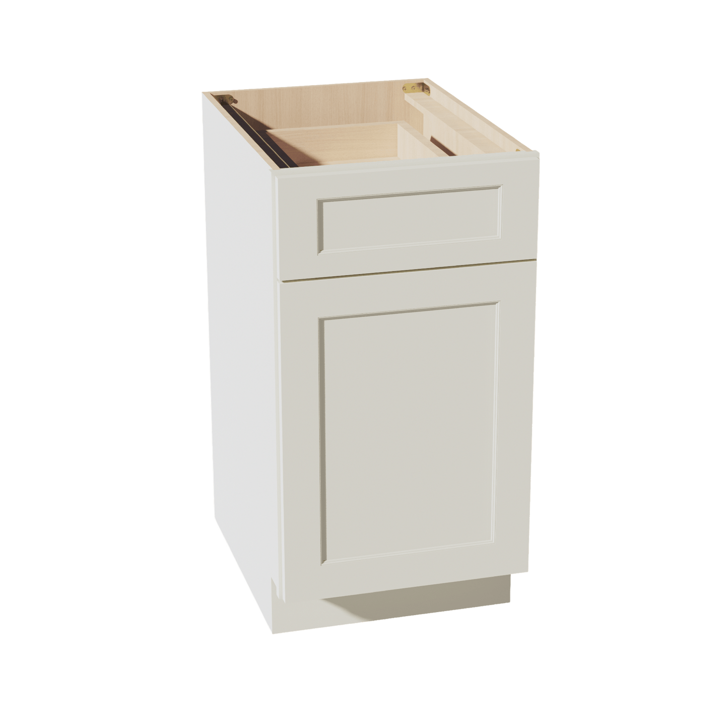 TW - B18TR: Creamy White Shaker 18" 1 Drawer Trash Pull Out Base Cabinet - NextCabinets