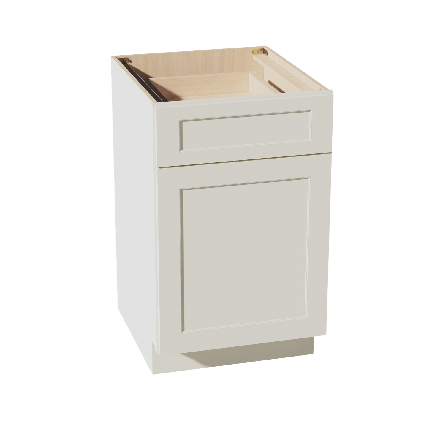 TW - B21: Creamy White Shaker 21" 1 Drawer 1 Door Standard Base Cabinet - NextCabinets