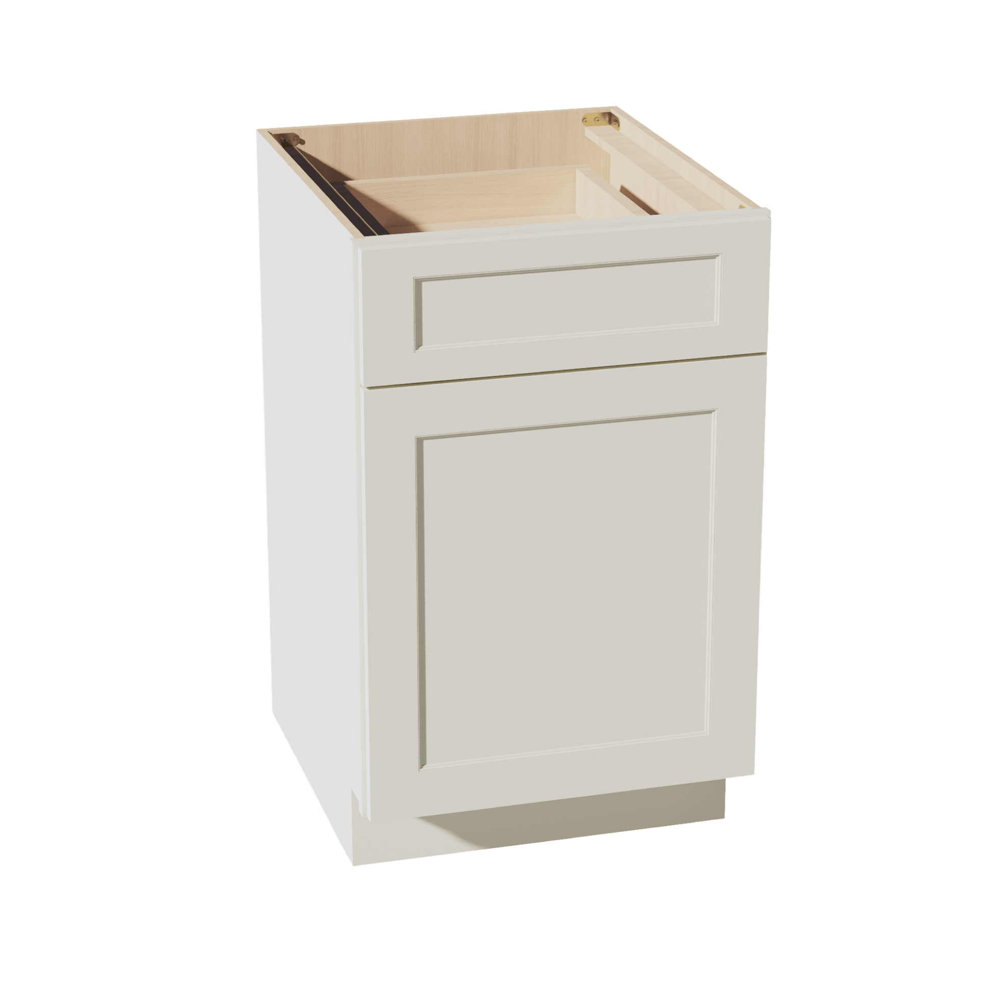 TW - B21: Creamy White Shaker 21" 1 Drawer 1 Door Standard Base Cabinet - NextCabinets