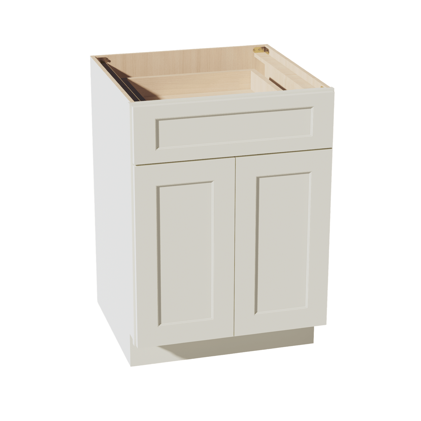 TW - B24: Creamy White Shaker 24" 1 Drawer 2 Doors Standard Base Cabinet - NextCabinets