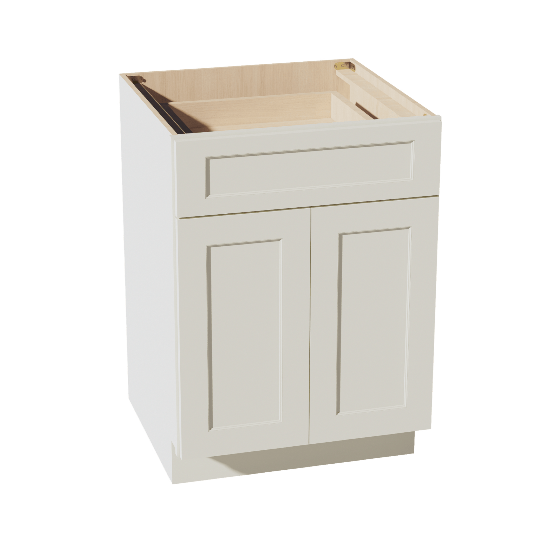TW - B24: Creamy White Shaker 24" 1 Drawer 2 Doors Standard Base Cabinet - NextCabinets